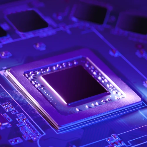 Purple Computer Chip
